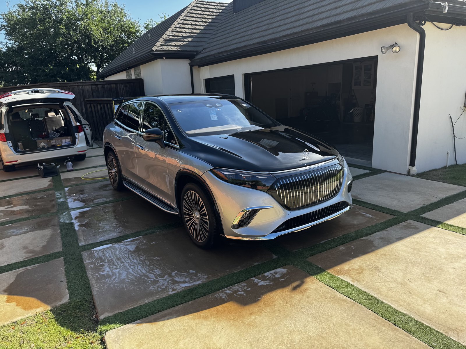 Mercedes-Maybach EQS SUV detailed on a driveway